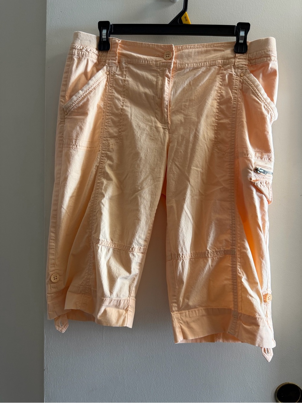 Chico's Peach Cargo Bermuda Shorts